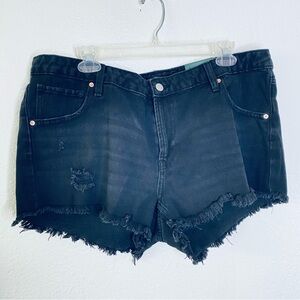 🍓 Wild Fable NEW Low Rise Black Distressed Frayed Hem Denim Shorts 16
